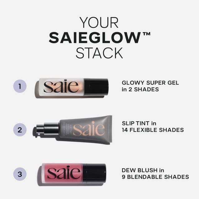 Saie Glowy Super Gel Lightweight Illuminator - Luminizer and Makeup Primer for Glowing Skin