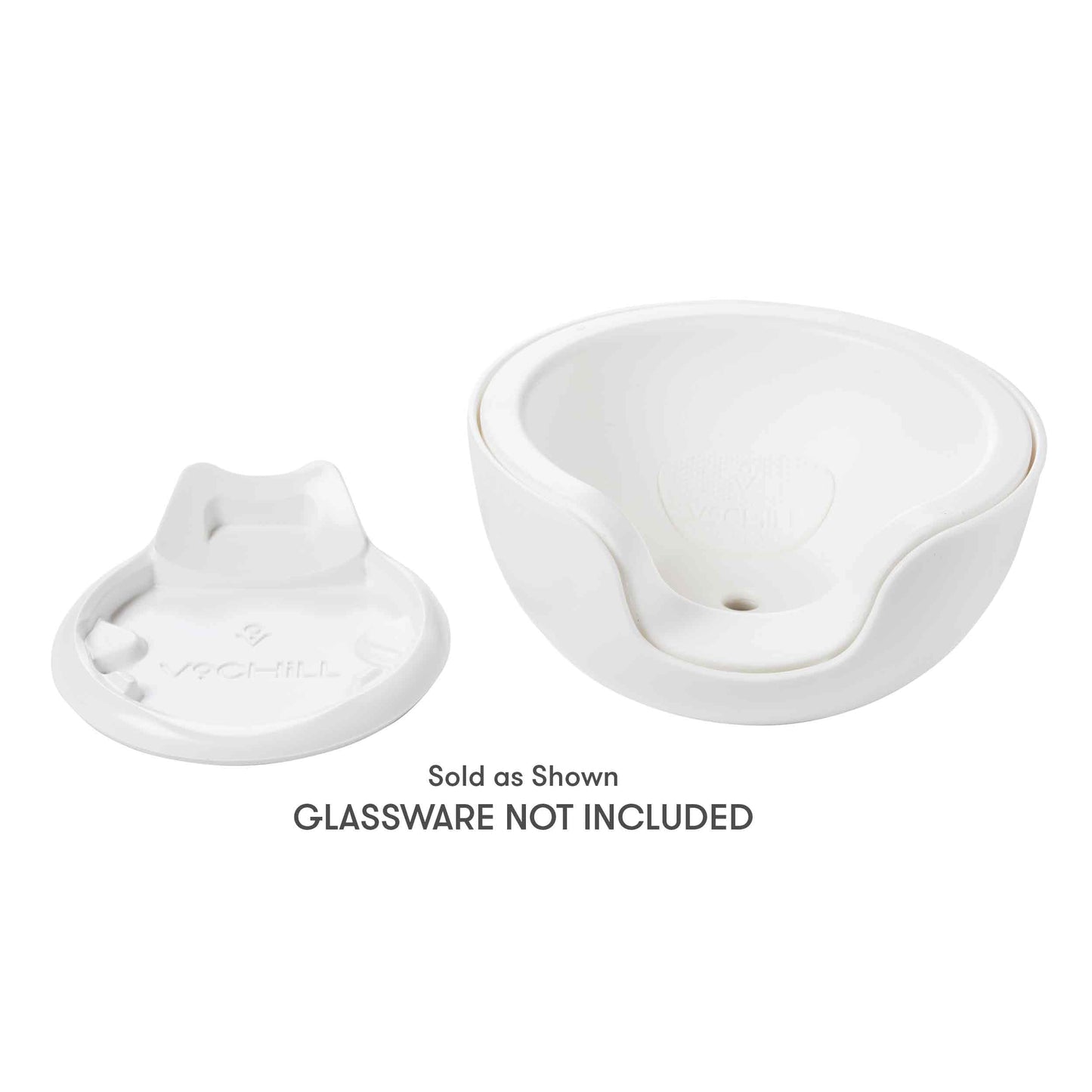 VoChill Stemless Wine Glass Chiller/Keep the Chill In Your Glass/Separable/Refreezable Chill Cradle