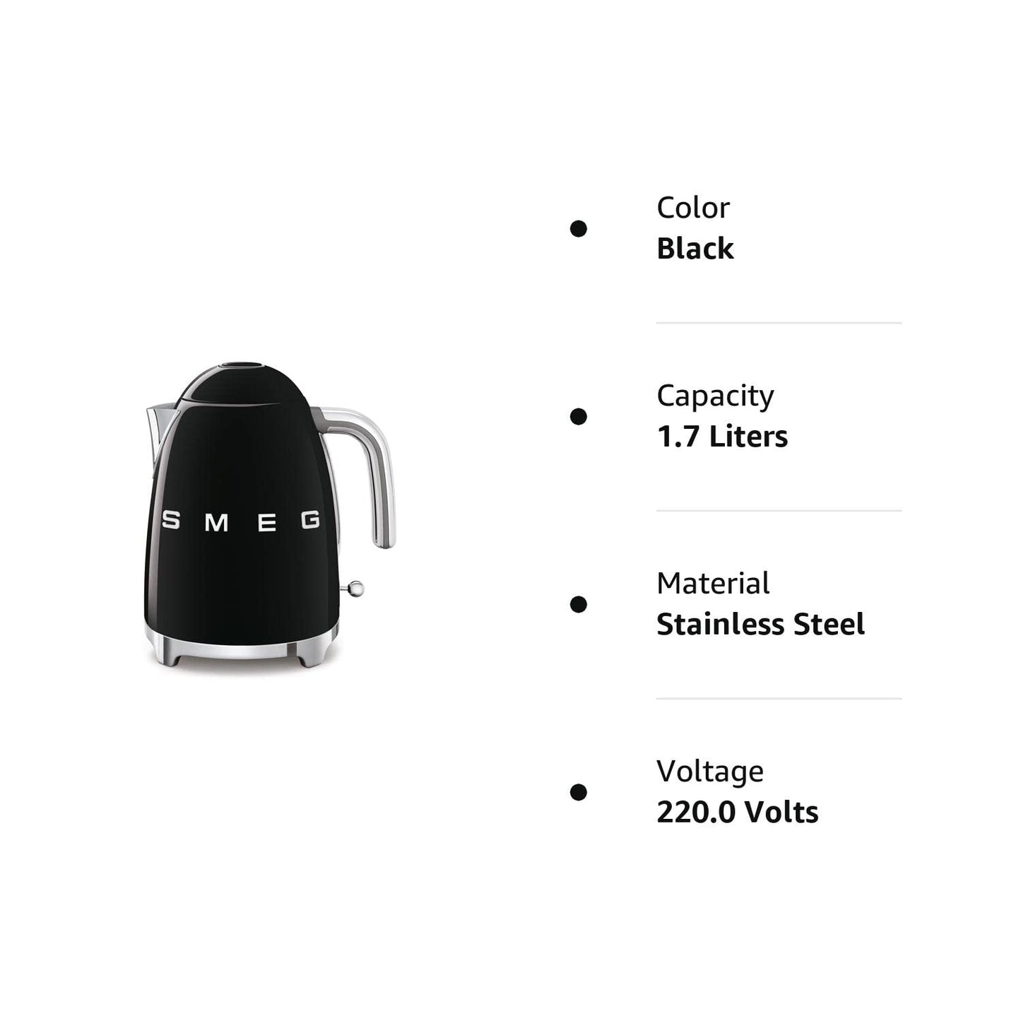 SMEG 7 CUP Kettle (Black)