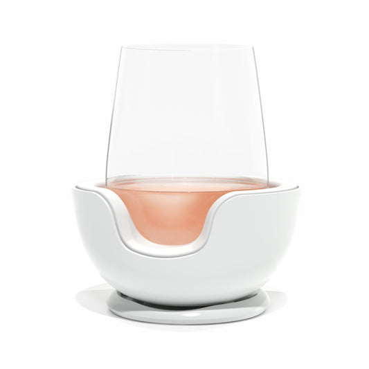 VoChill Stemless Wine Glass Chiller/Keep the Chill In Your Glass/Separable/Refreezable Chill Cradle