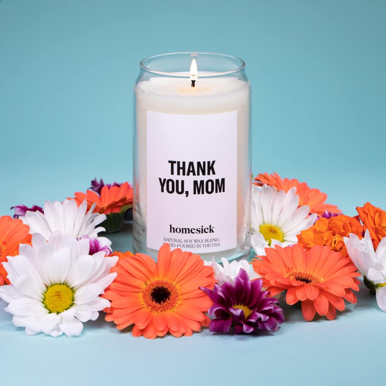 Homesick Premium Scented Candle, Thank You, Mom - Scents of Bergamot, Lavender, Sage/60-80 Hour Burn