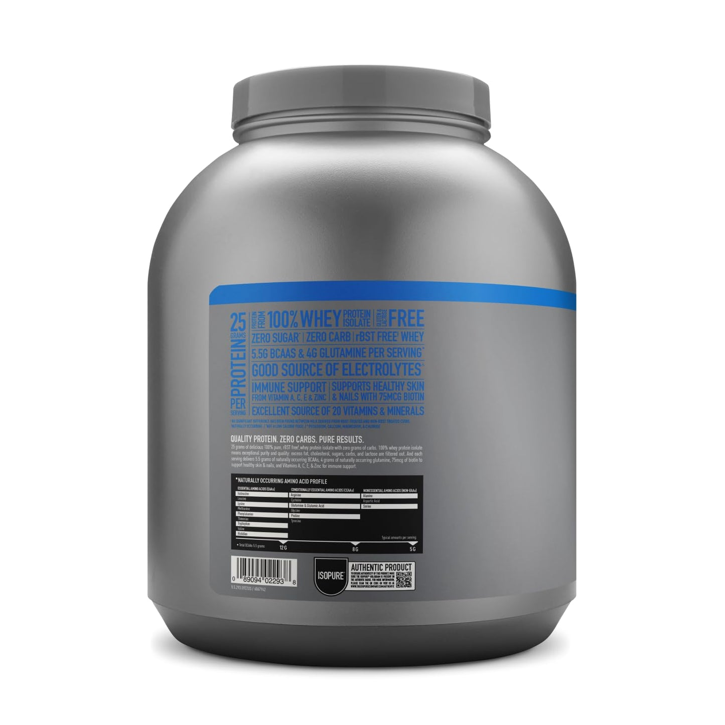 Isopure Protein Powder, Zero Carb Whey Isolate, Gluten Free, Lactose Free, 25g Protein, Keto Friendly, Creamy Vanilla, 4.5 Pound (Packaging May Vary)