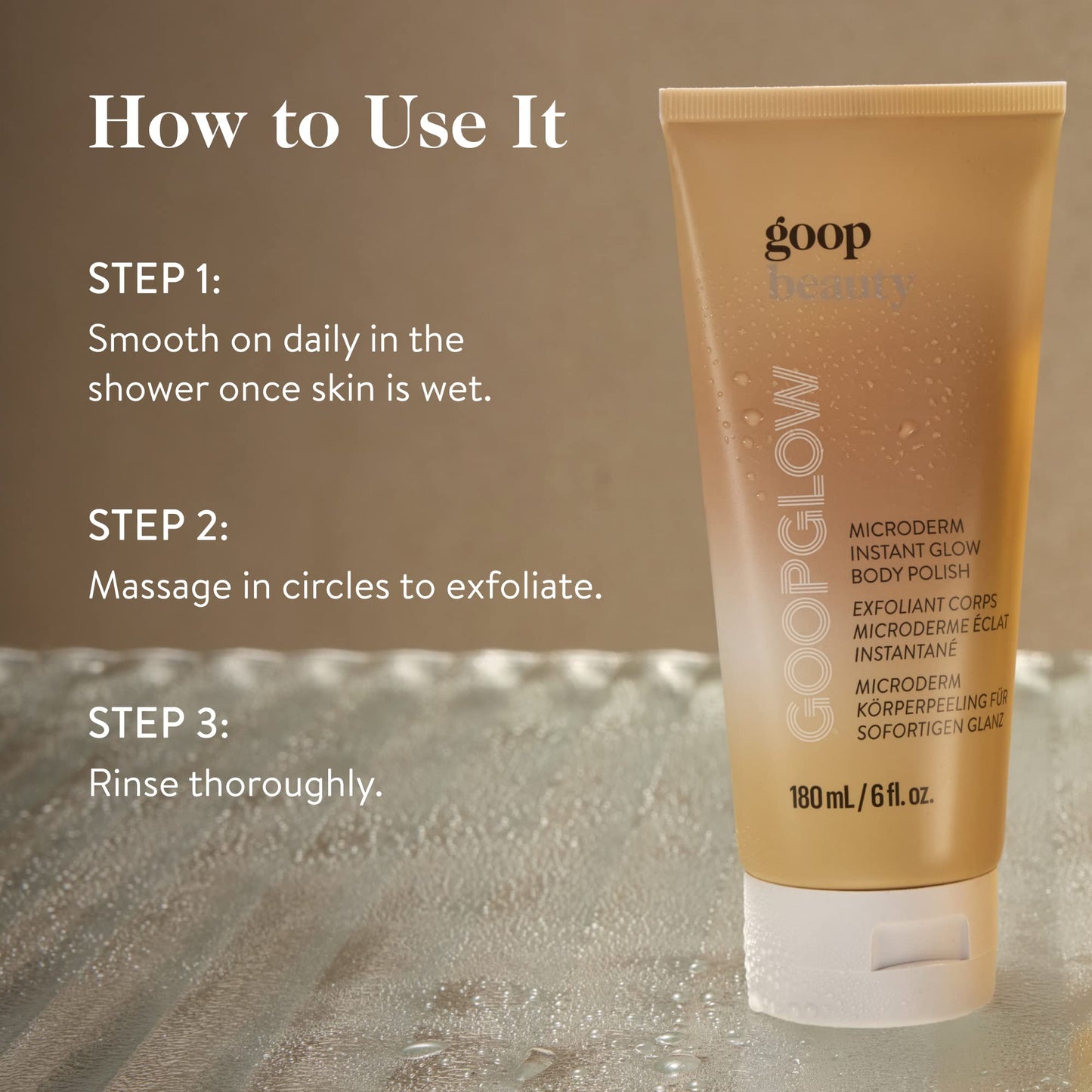 goop Beauty Microderm Body Polish | Exfoliating Body Scrub & Foaming Cleanser for Glowing Skin
