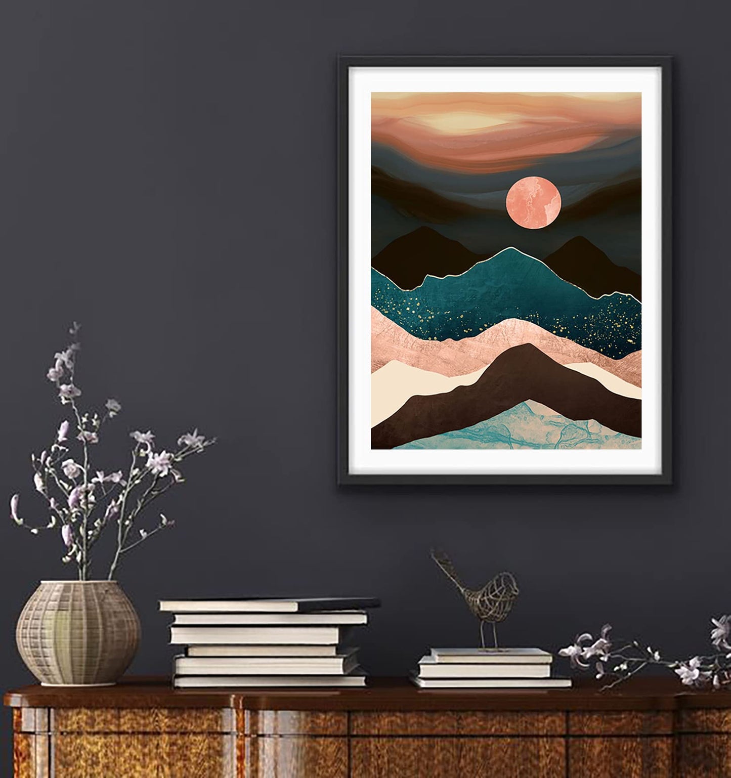 Diamond Painting Mountain Kit,Diamond Art Kits for Adults,Abstract Scenery Paint with Diamonds Round