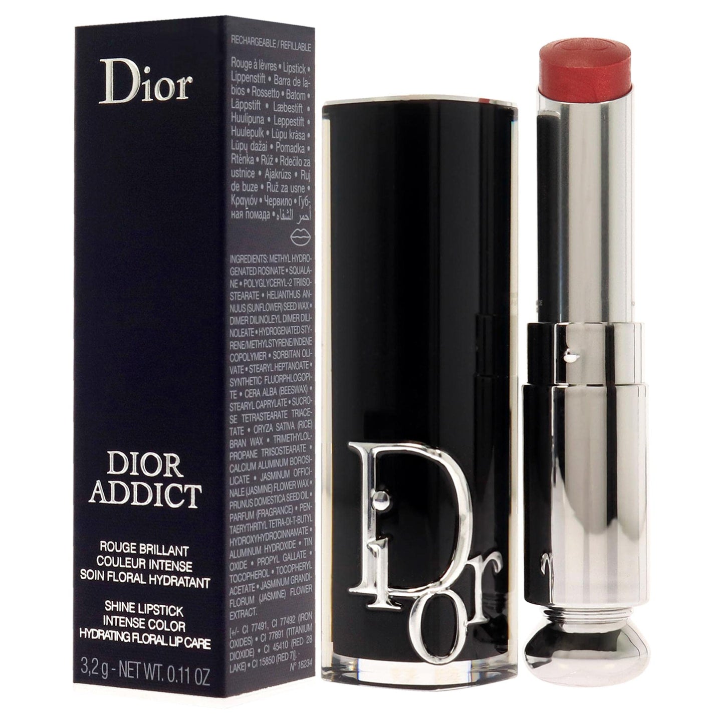 Christian Dior Dior Addict Hydrating Shine Lipstick - 525 Cherie Lipstick (Refillable) Women 0.11 oz