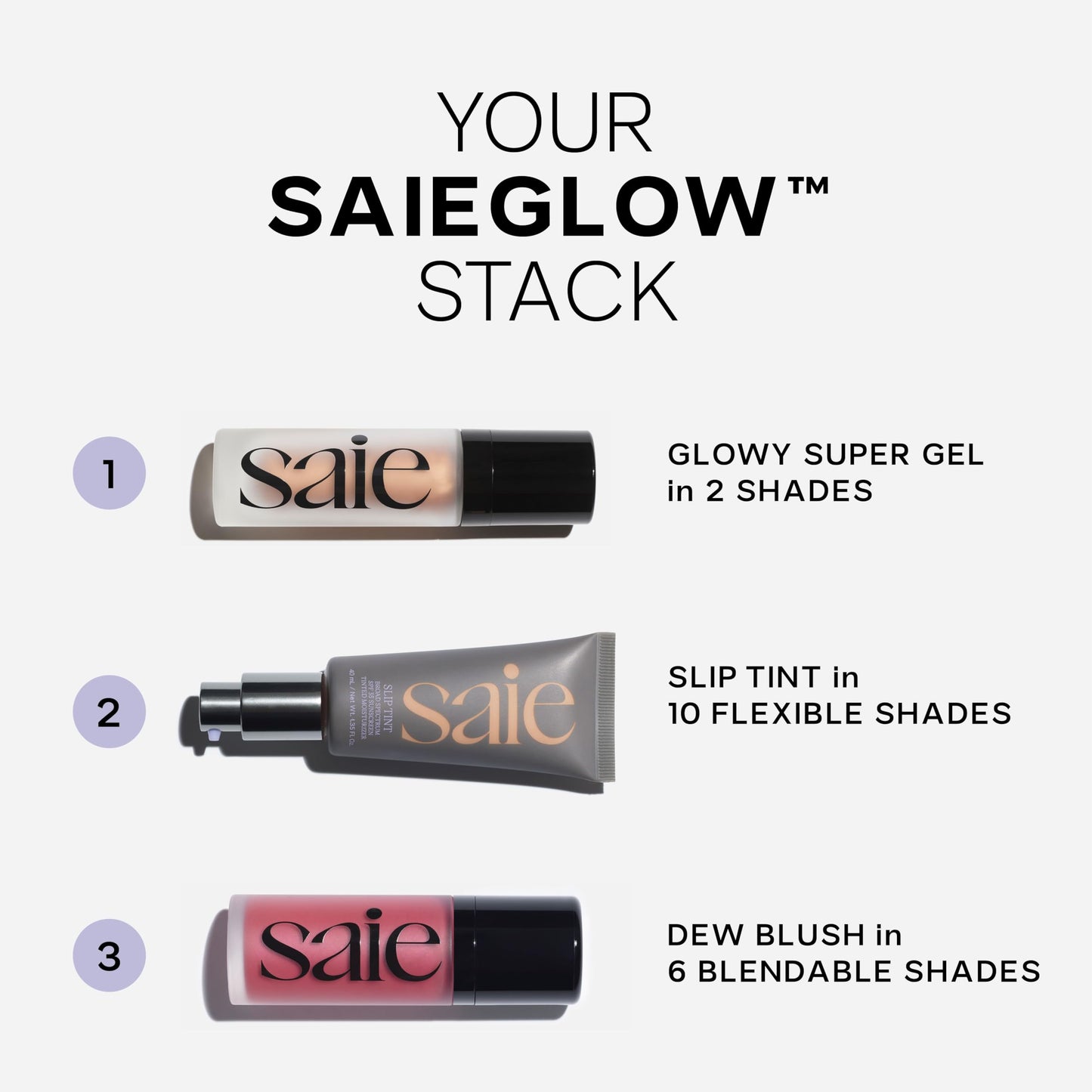 Saie Glowy Super Gel Lightweight Illuminator - Luminizer and Makeup Primer for Glowing Skin