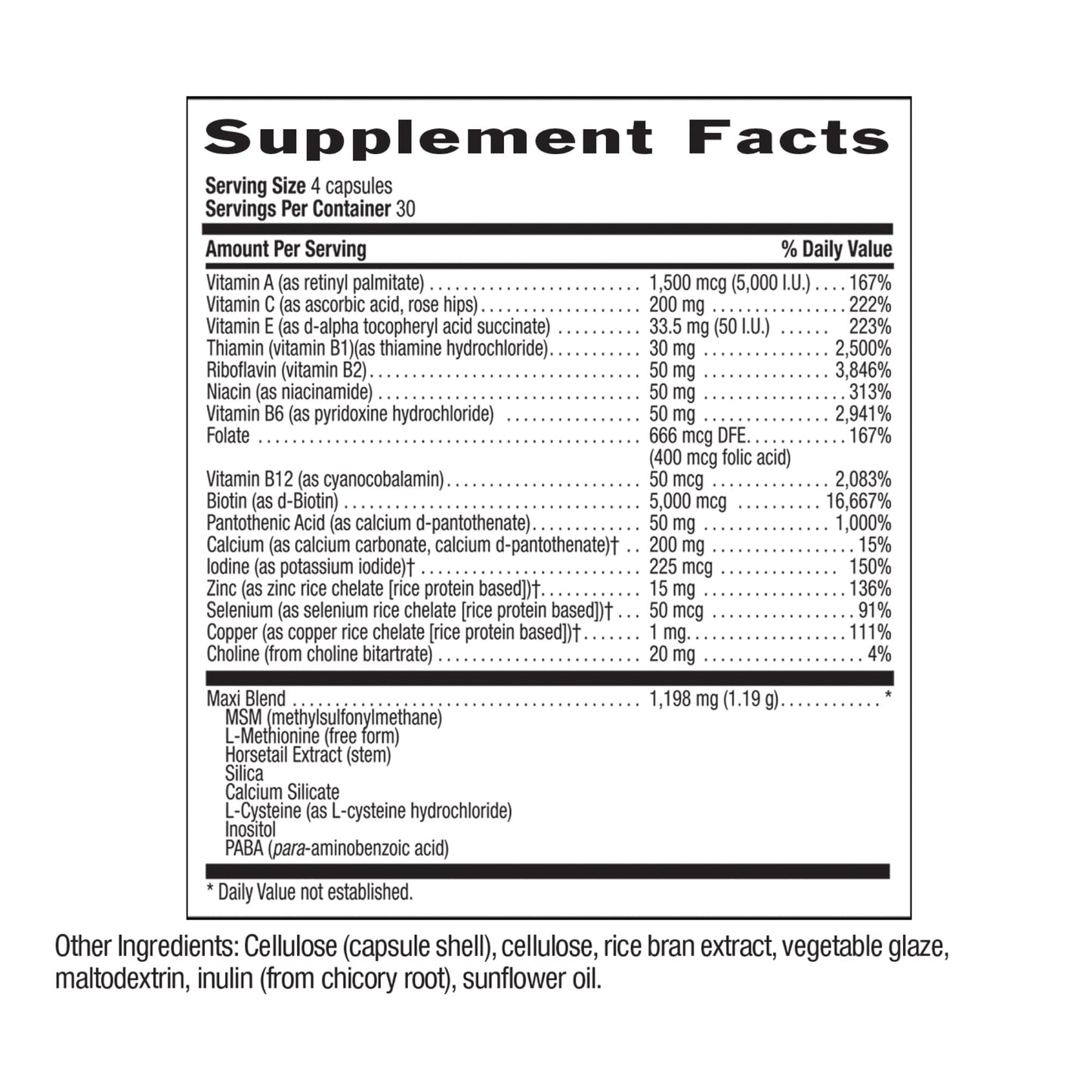 Country Life, Maxi-Hair Plus Biotin, Supports Healthy Hair, Skin and Nails, Daily Supplement, 120 ct