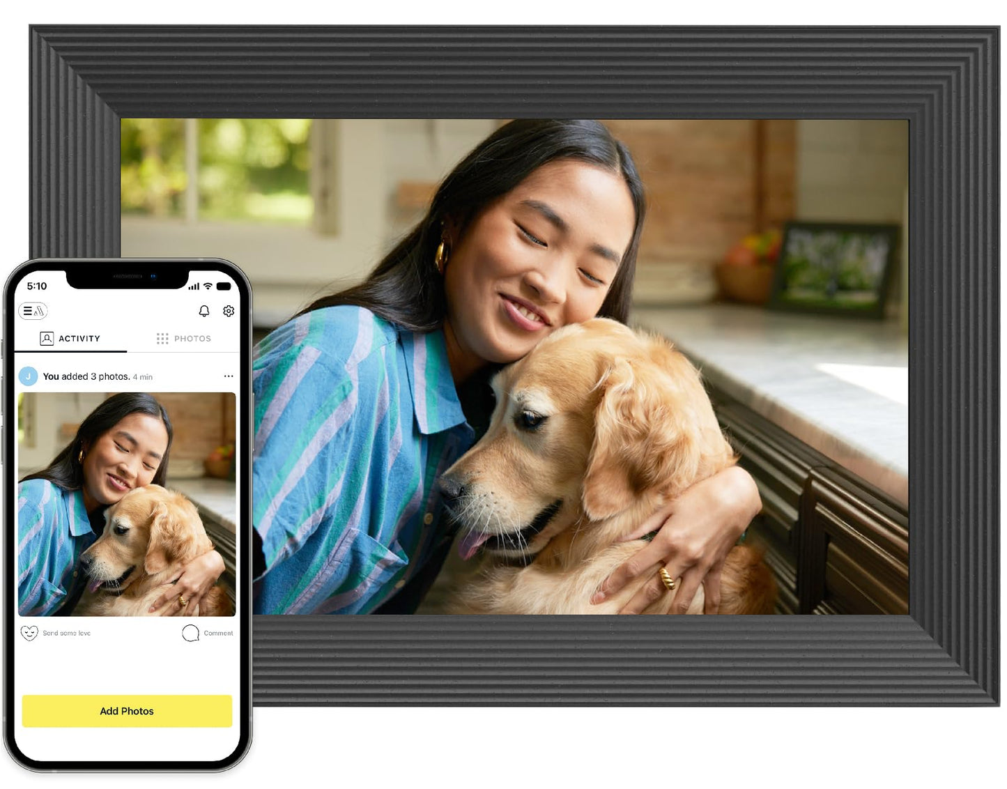 Aura Carver 10.1" WiFi Digital Picture Frame | Quick, Easy Setup in Aura App/Free Unlimited Storage