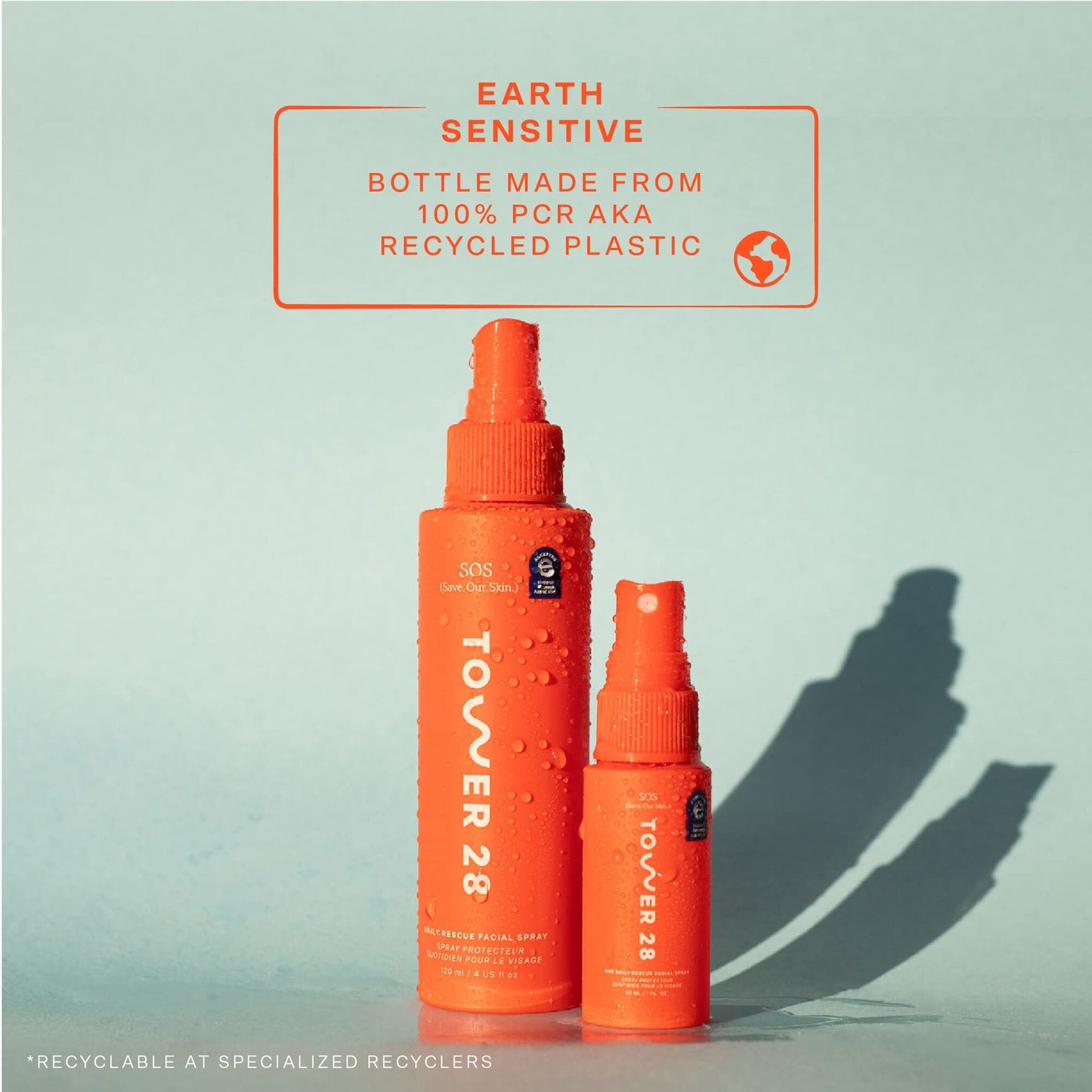 Tower 28 SOS Daily Rescue Facial Spray for Sensitive Skin/Sooths and Refreshing pH Balancing Toner