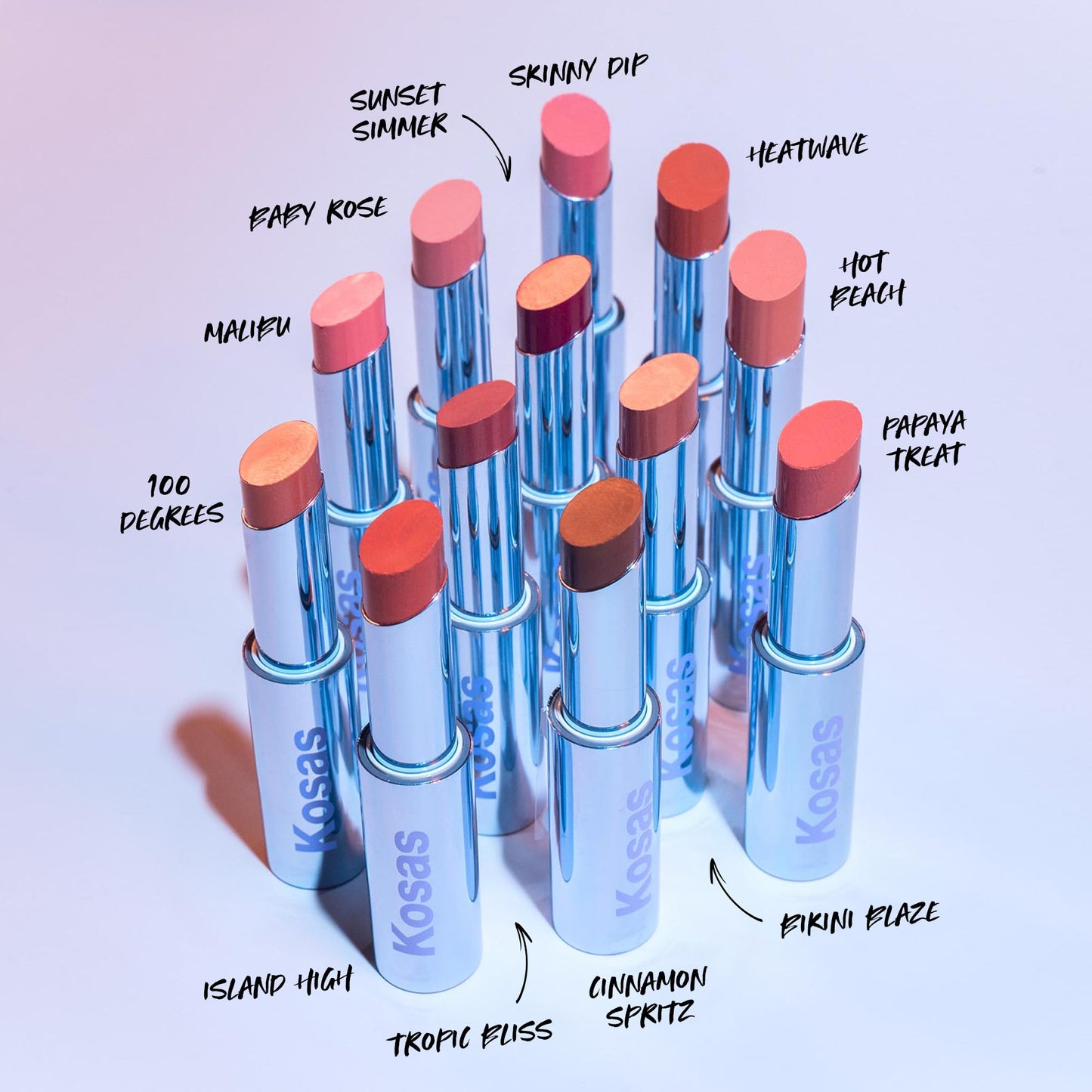 Kosas Wet Stick Moisturizing Shiny Sheer Lipstick with Ceramides, Hyaluronic acid, Peptides