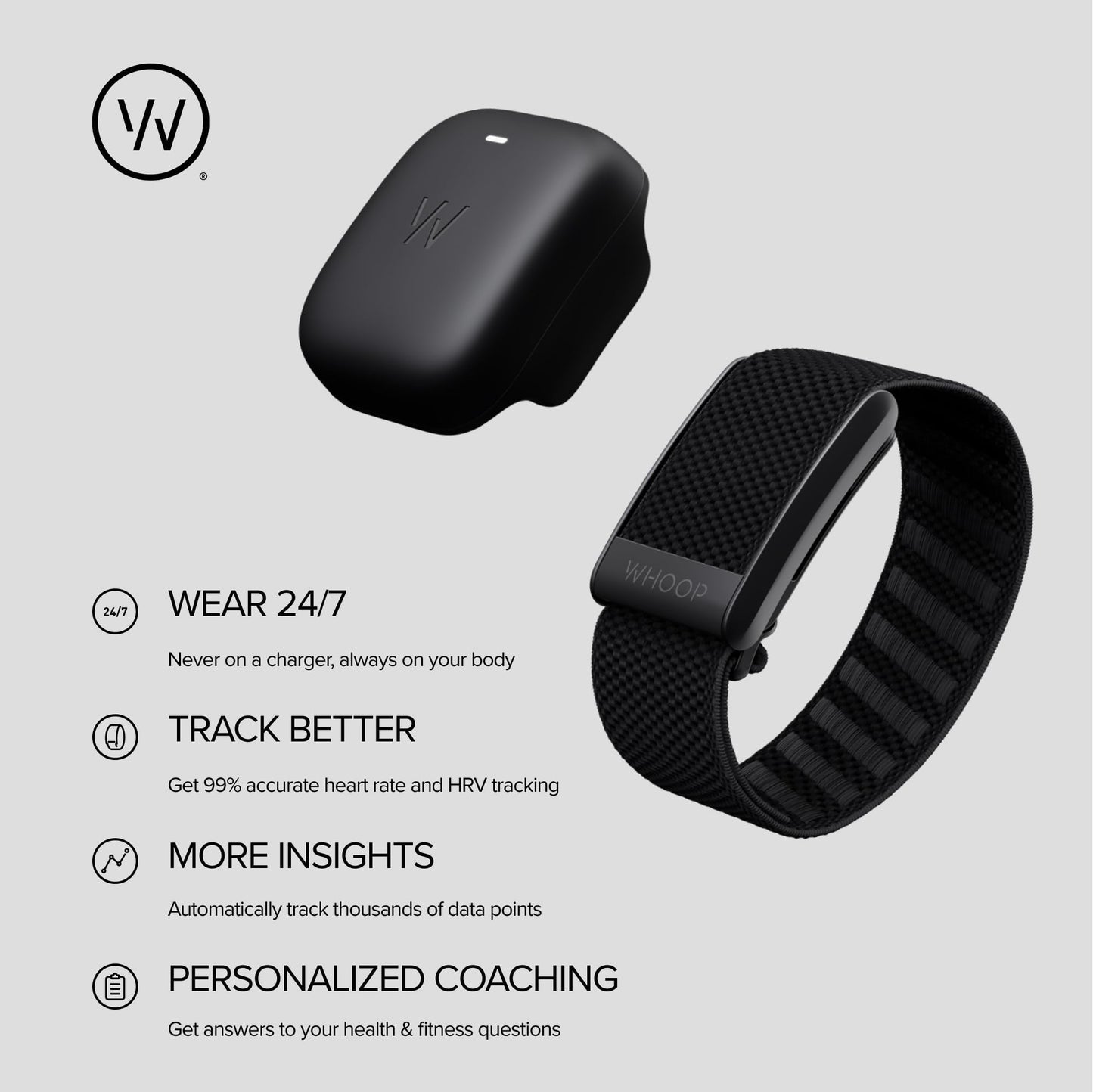 WHOOP 4.0 with 12 Month Subscription/Wearable Health, Fitness/Activity Tracker/Continuous Monitoring