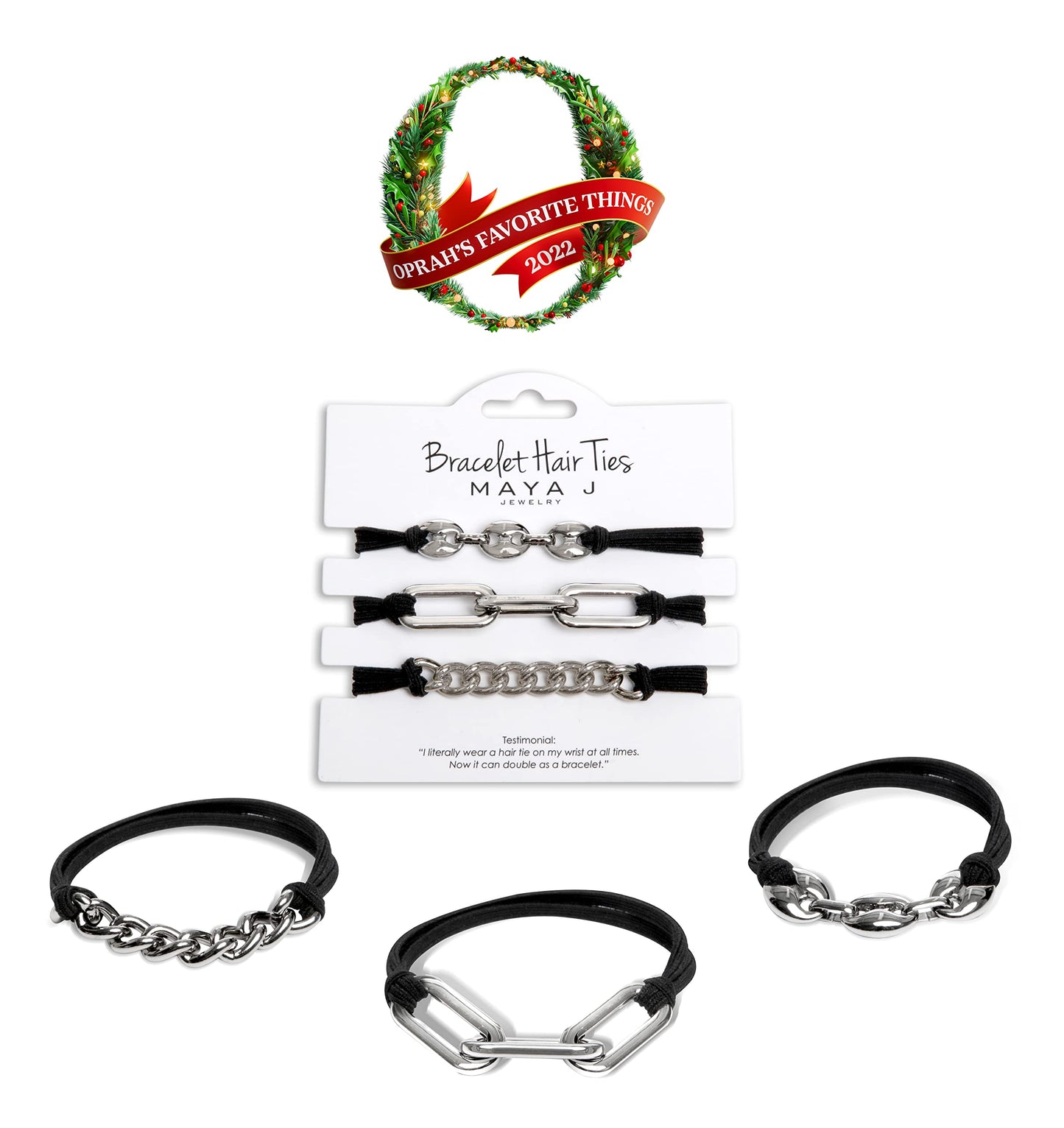 Bracelet Hair Ties With Black Elastic, Looks Cute On Your Wrist And Great In Your Hair from Maya J
