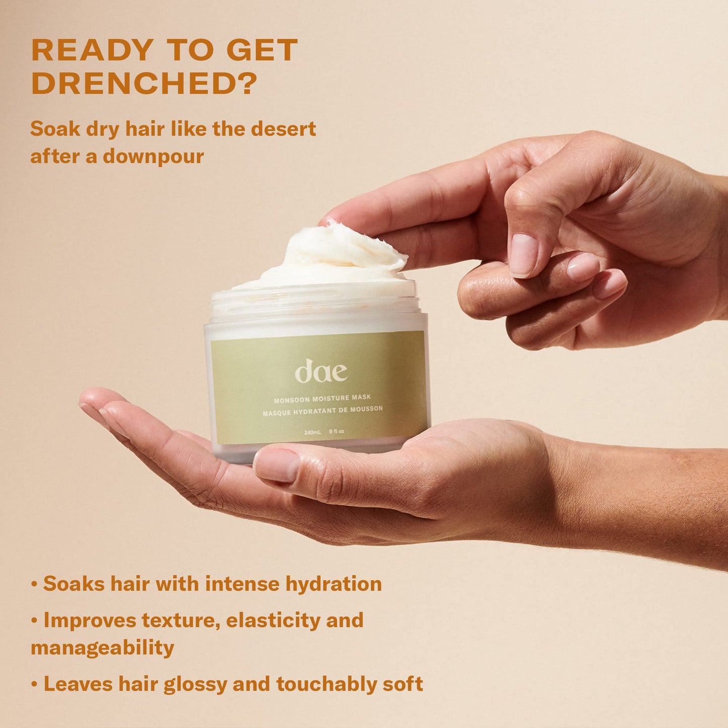 DAE Monsoon Moisture Mask - Intense Hydration/Leaves Hair Glossy/Smooth/Strengthens Hair Elasticity