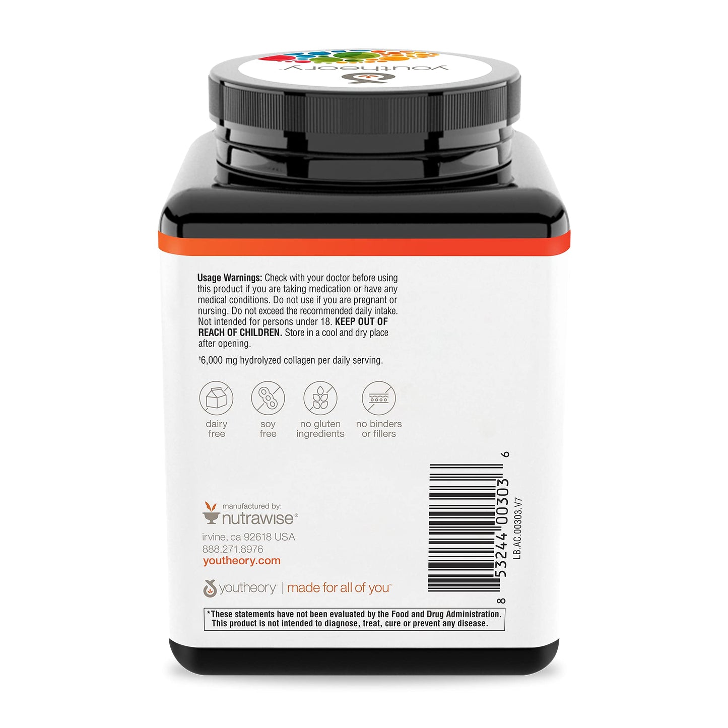 Youtheory Collagen with Vitamin C/Advanced Hydrolyzed Formula for Optimal Absorption/Skin/Hair/Nails