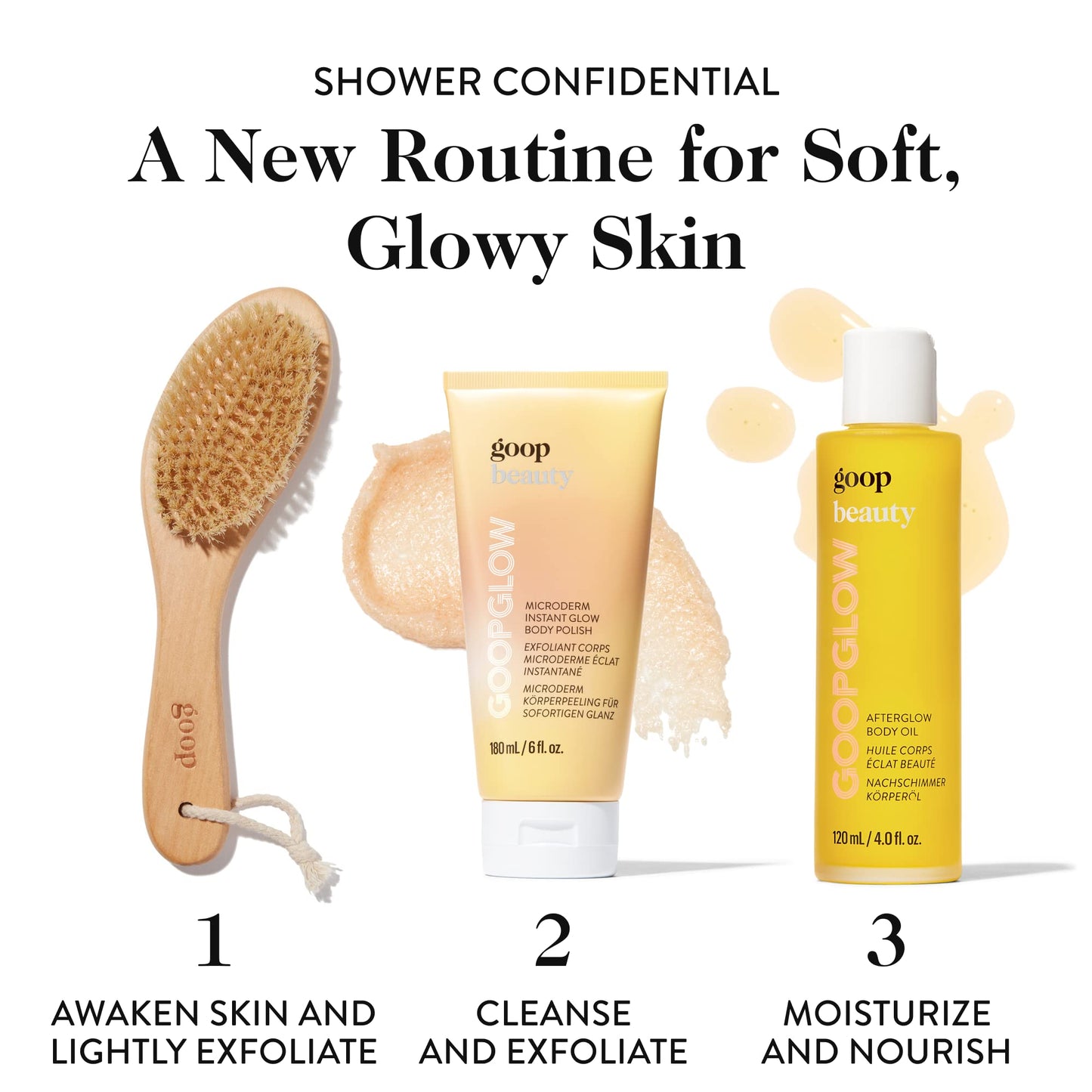 goop Beauty Microderm Body Polish | Exfoliating Body Scrub & Foaming Cleanser for Glowing Skin