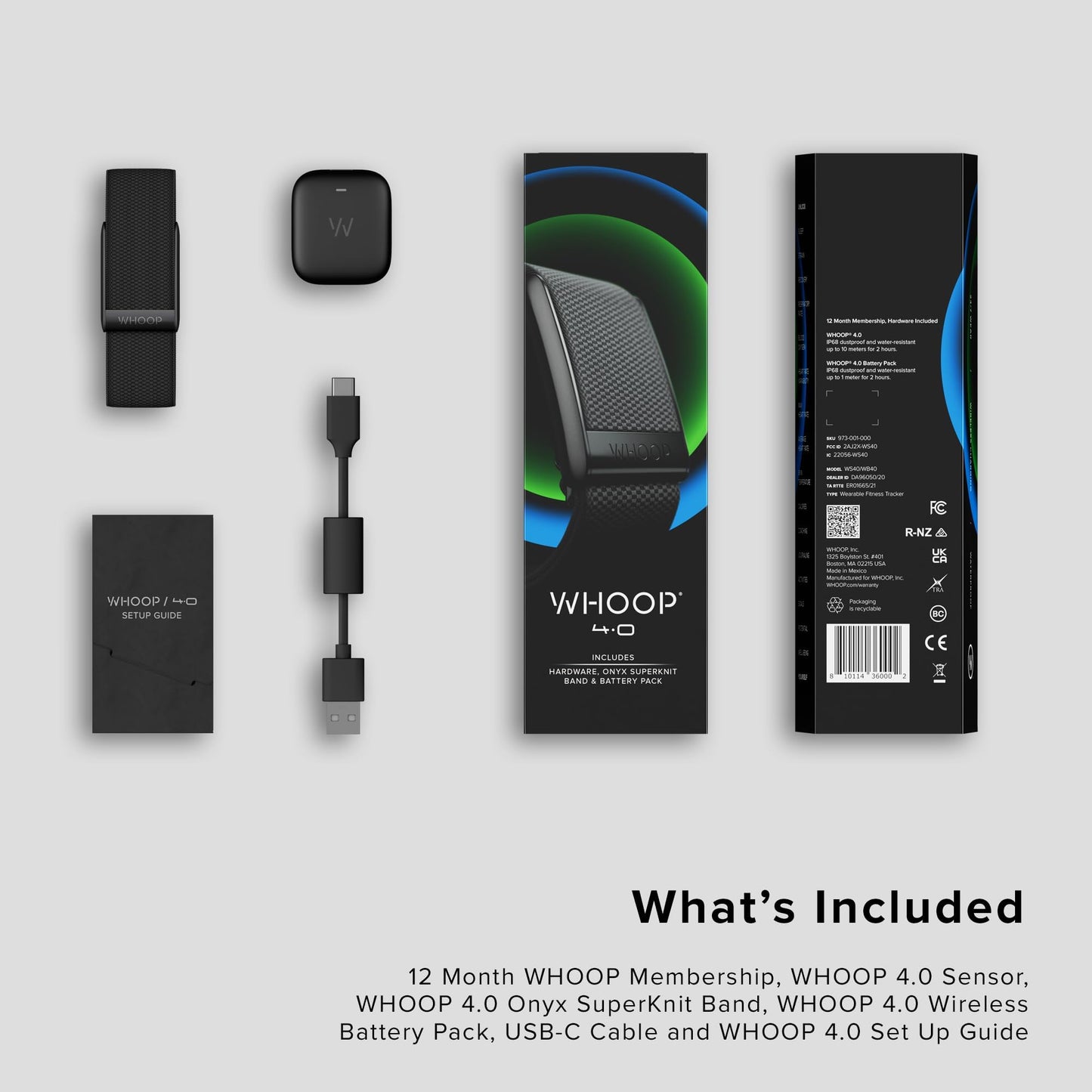 WHOOP 4.0 with 12 Month Subscription/Wearable Health, Fitness/Activity Tracker/Continuous Monitoring