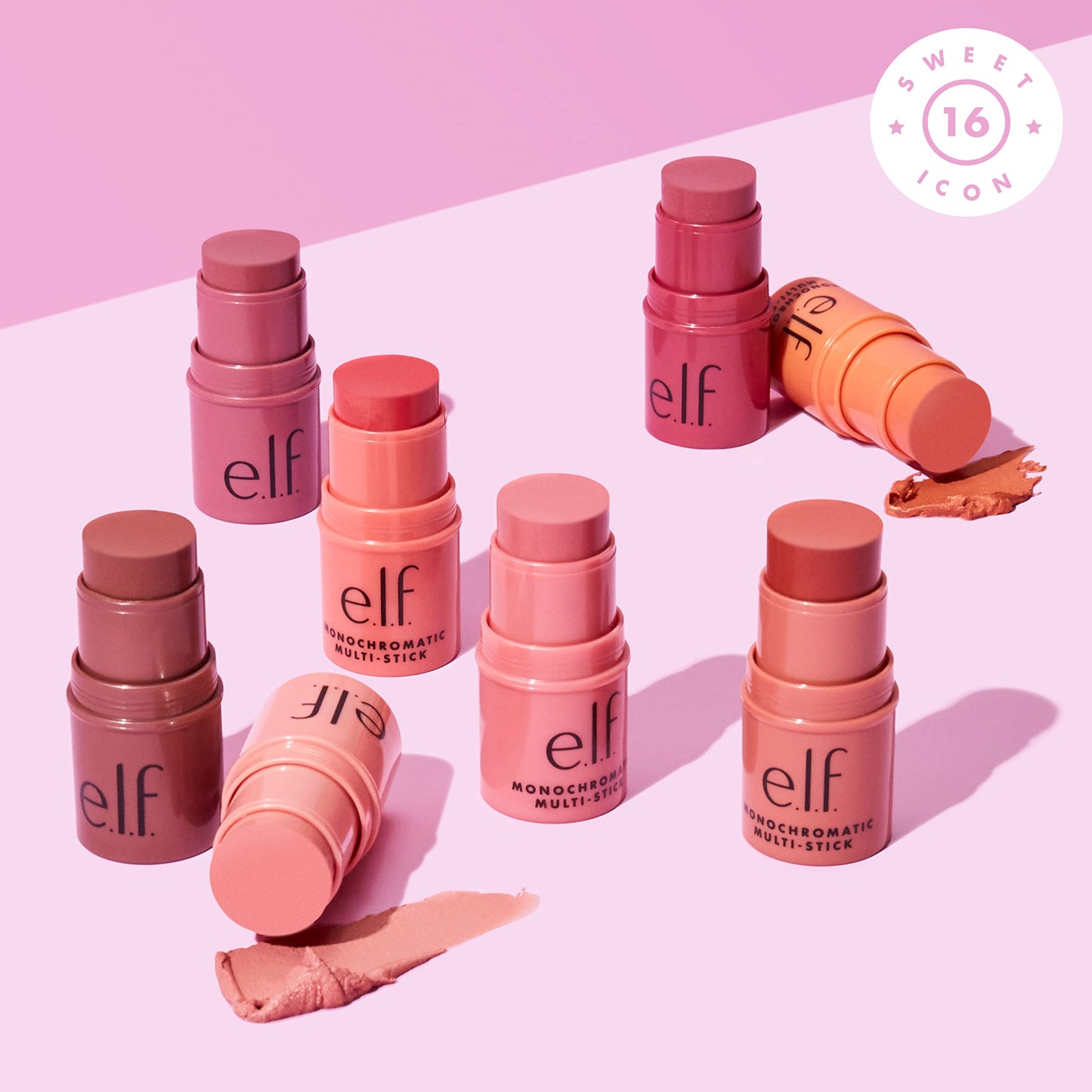 e.l.f. Monochromatic Multi Stick, Luxuriously Creamy & Blendable Color, For Eyes, Lips & Cheeks