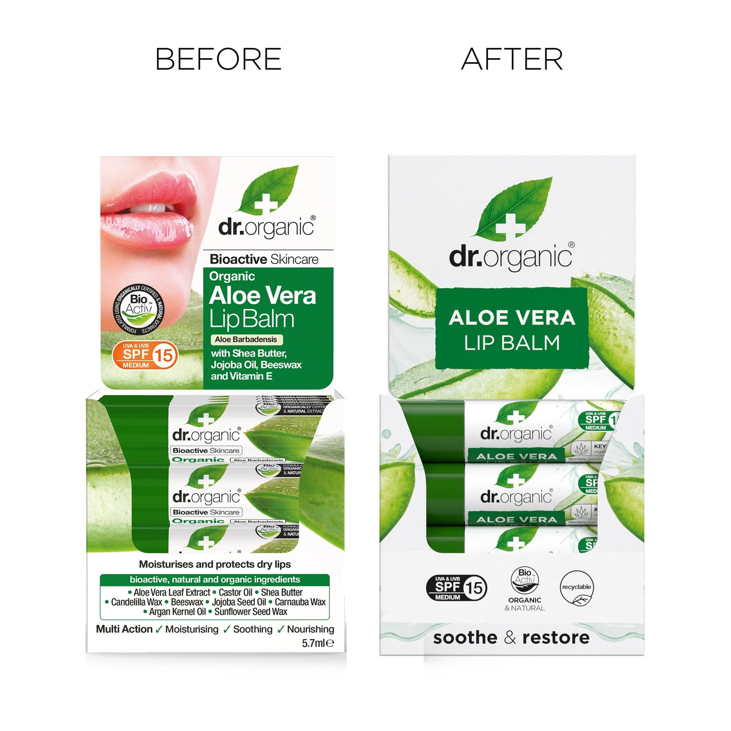 Organic Doctor Organic Aloe Vera Lip Balm, 5.7 ml