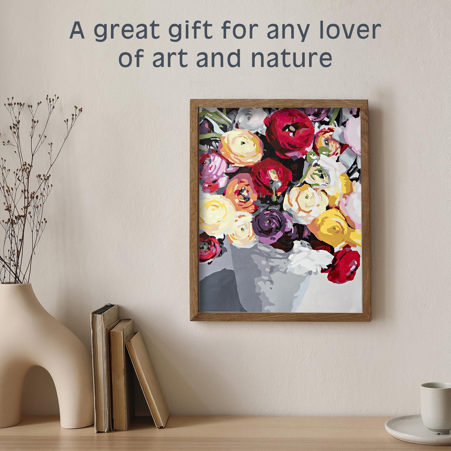 Pink Picasso Kits Botanical Floral Paint by Number for Adults/DIY Canvas Painting Kits