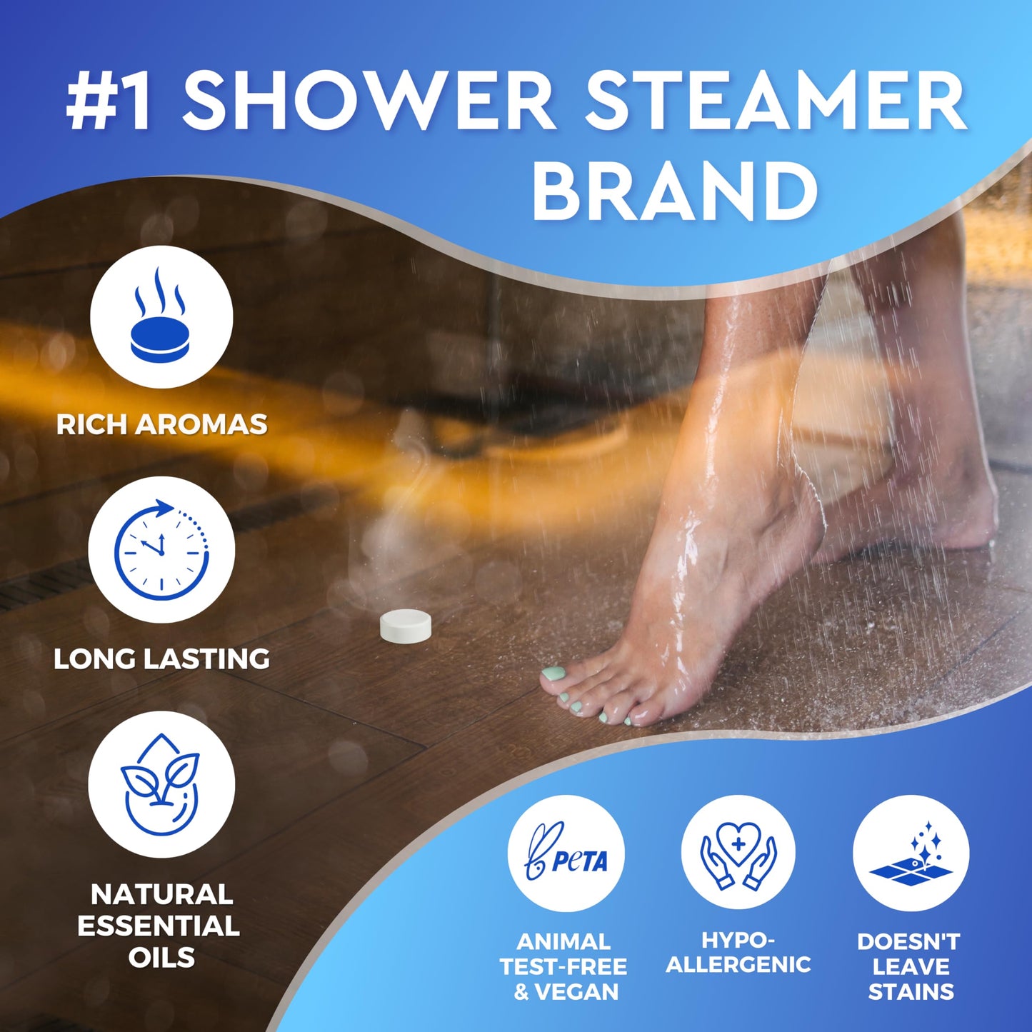 Cleverfy Shower Steamers Aromatherapy - Compact Variety Pack of 6 Shower Bombs with Essential Oils.