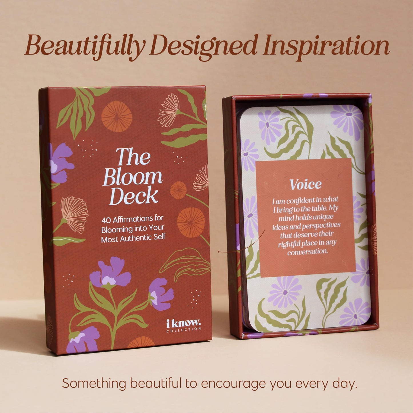 Bloom Affirmation Cards Deck – Beautifully Designed Positive Affirmation Cards 40pcs