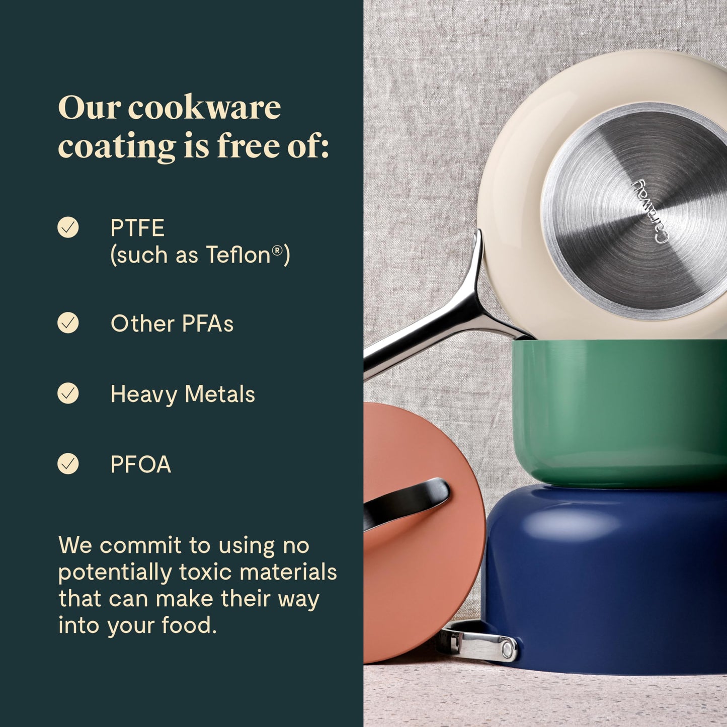 Caraway Nonstick Ceramic Cookware Set (12 Piece) Pots, Pans, Lids and Kitchen Storage - Marigold