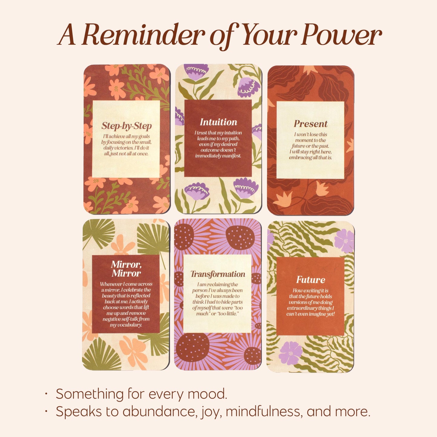 Bloom Affirmation Cards Deck – Beautifully Designed Positive Affirmation Cards 40pcs