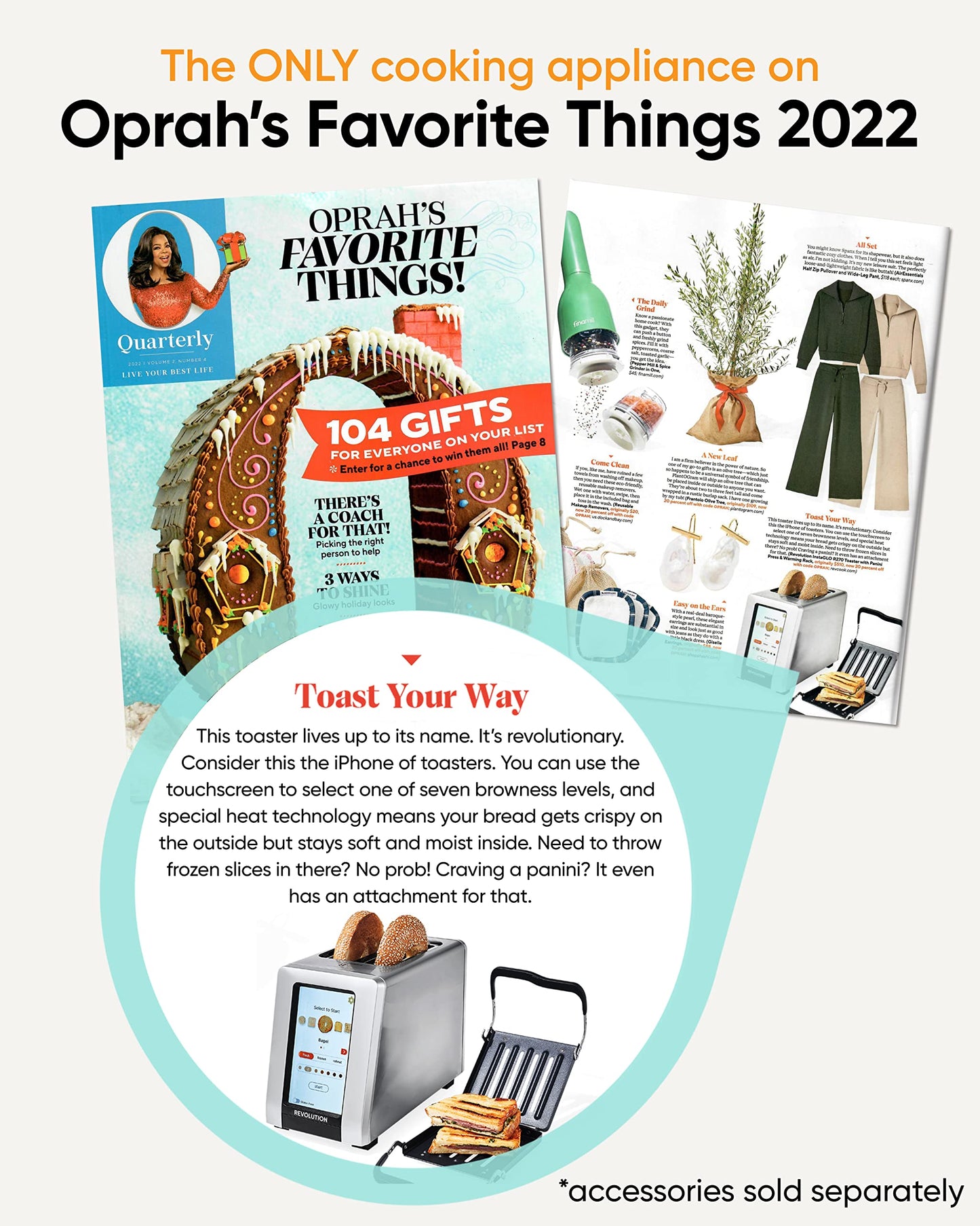 Revolution R270 High-Speed Touchscreen Toaster/2-Slice Smart Toaster w/ Patented InstaGLO Technology