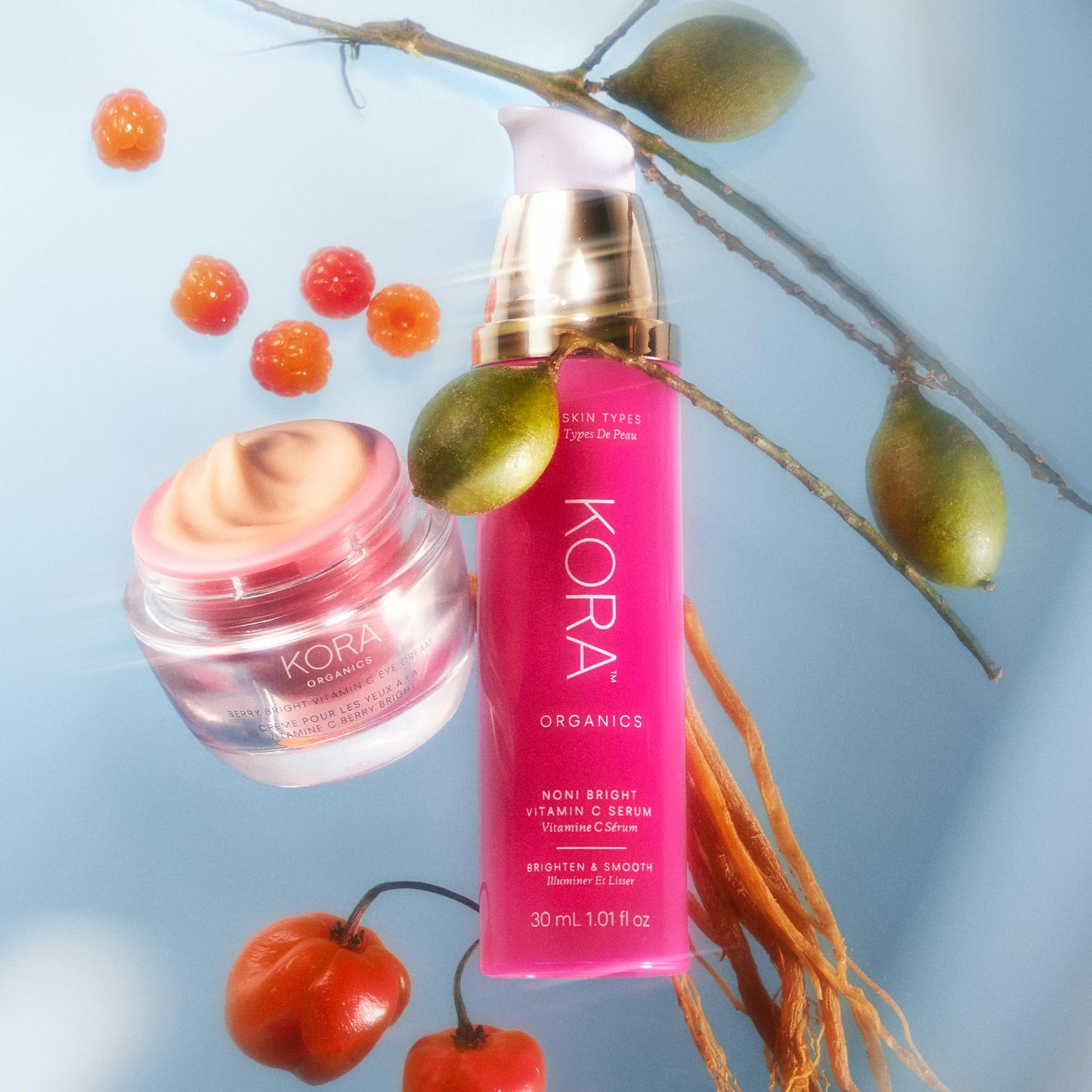 KORA Organics Berry Bright Firming Vitamin C Eye Cream | Hydrate & Strengthen | Certified Organic