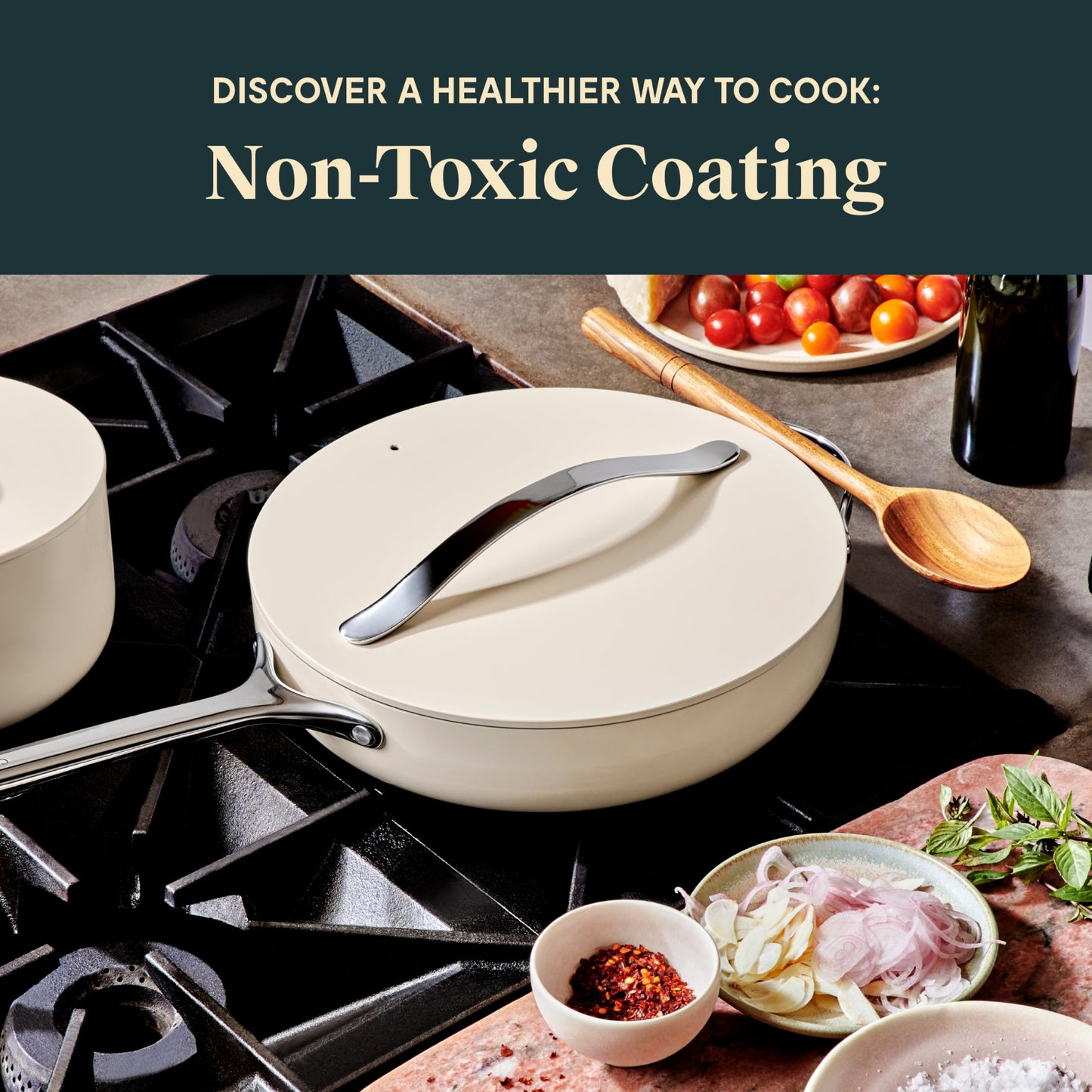 Caraway Nonstick Ceramic Cookware Set (12 Piece) Pots, Pans, Lids and Kitchen Storage - Marigold