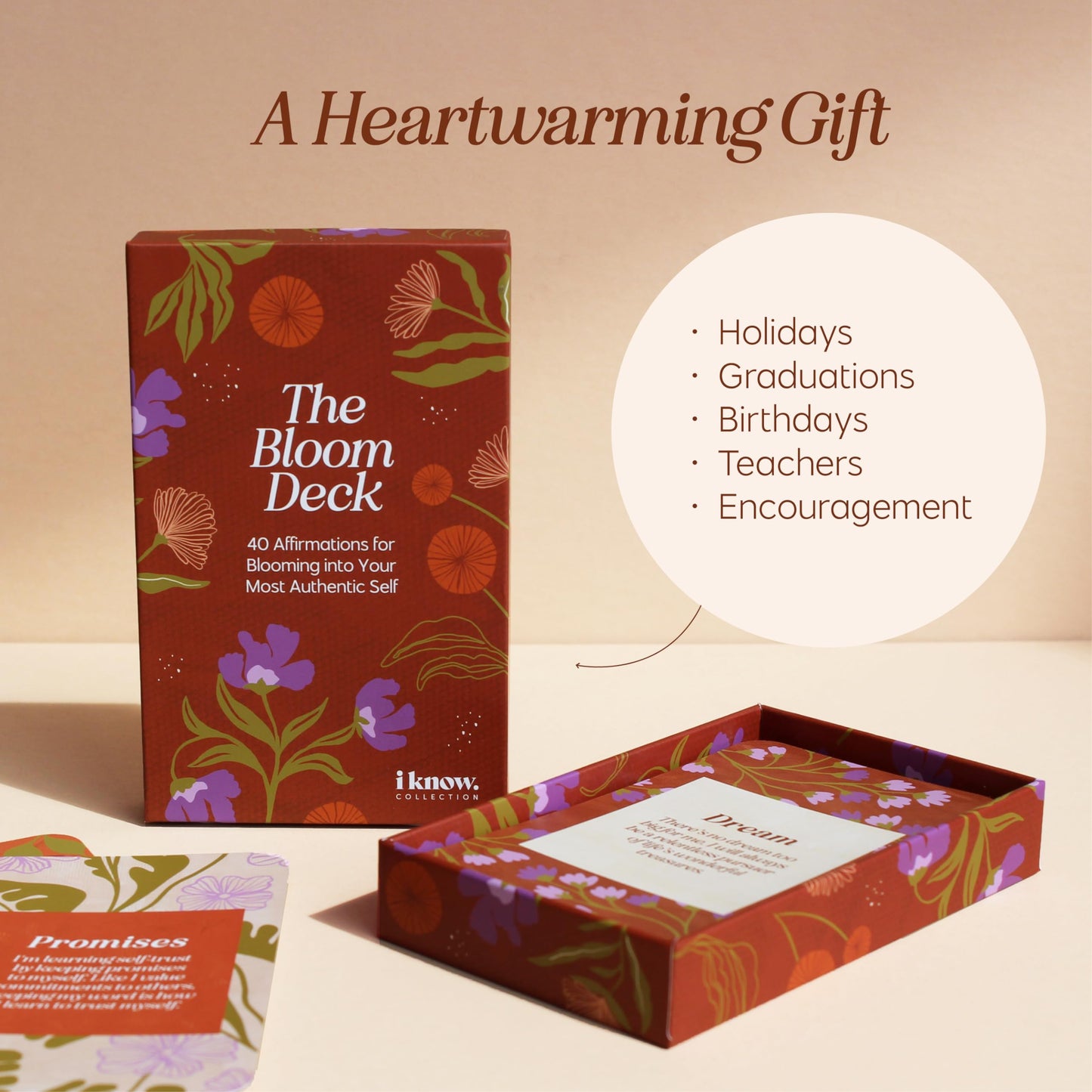 Bloom Affirmation Cards Deck – Beautifully Designed Positive Affirmation Cards 40pcs