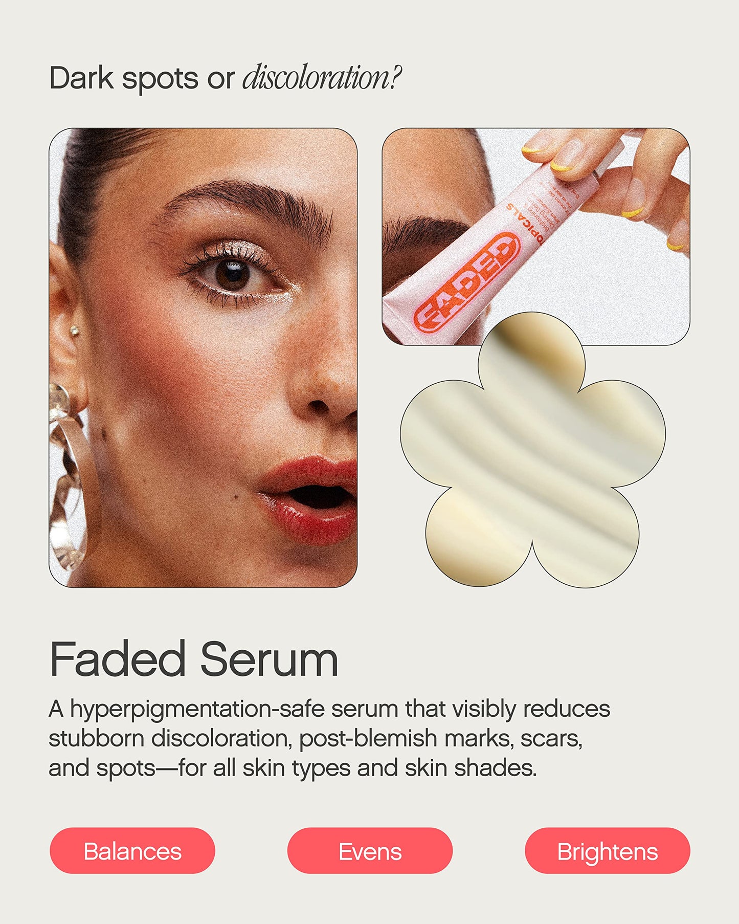 Topicals Faded Brightening and Clearing Serum/Reduces Discoloration/Post-Blemish Mark/Scar and Spots