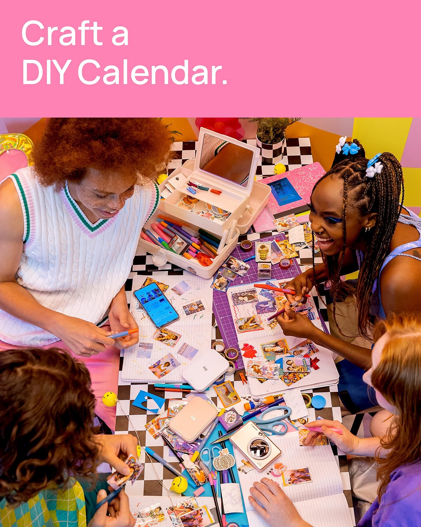 Canon Ivy 2 Mini Photo Printer, Print from Compatible iOS & Android Devices/Sticky-Back Prints/ Pink