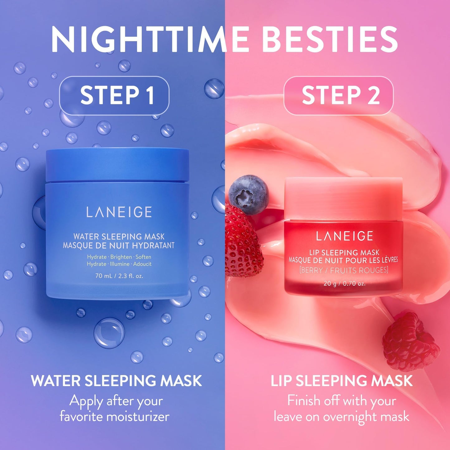 LANEIGE Water Sleeping Mask: Visibly Brighten, Boost Hydration, Squalane