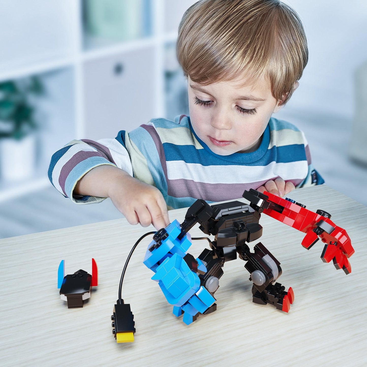 DRZYJ Building Block Set, Classic Game Controller Mech Robot Building Kit, Birthday Party Decorations Supplies, Gifts for Kids Adults (418 Pieces)