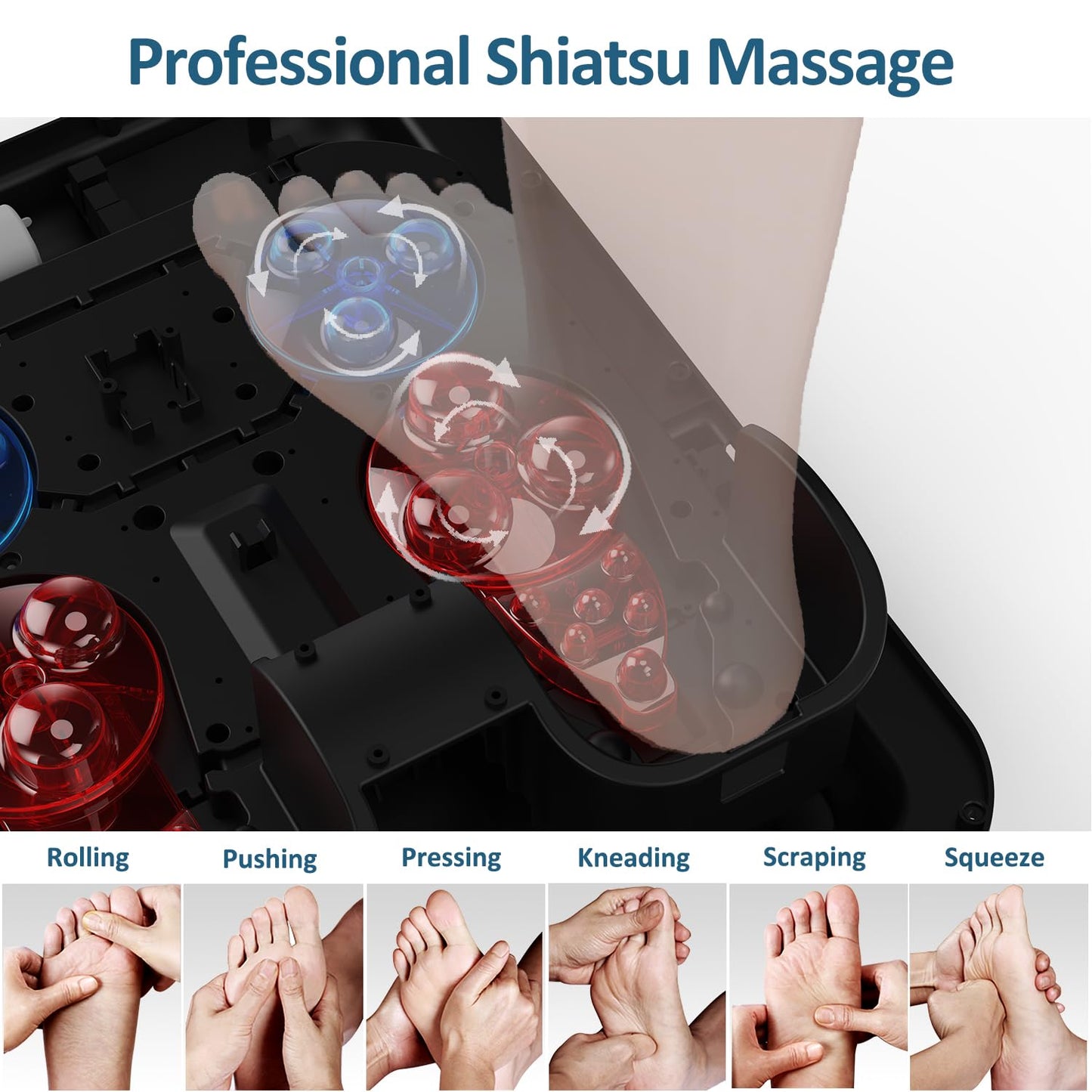 MOUNTRAX Foot Massager with Heat, Plantar Fasciitis and Relieve Pain, Deep Kneading Shiatsu Massager